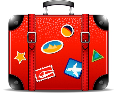 Travel suitcase over white   のイラスト素材