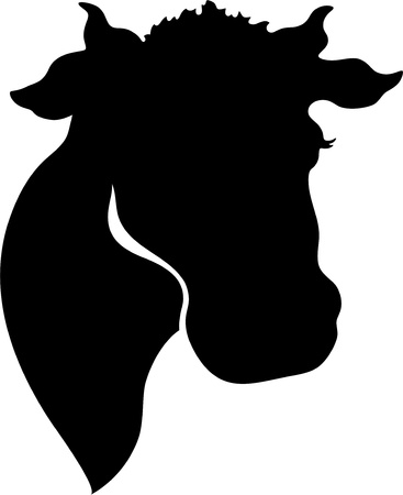 Silhouette of a cow s headのイラスト素材