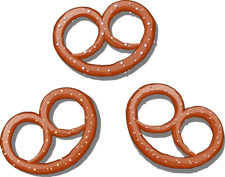Pretzels isolated on the white  のイラスト素材