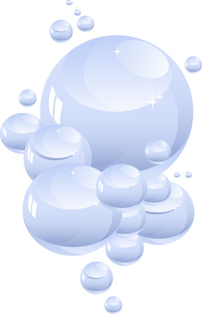 Soap bubbles on a white backgroundのイラスト素材