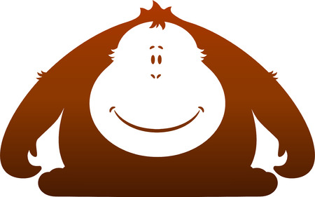 Monkey. Silhouette on a white background. 10 EPS, AI, JPEGのイラスト素材