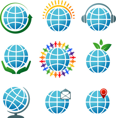 Collection of vector icons with the globes. eps 10のイラスト素材