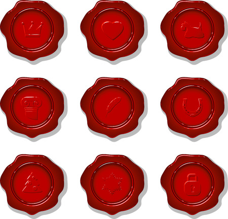 Collection of vector wax seal on a white background. eps 10のイラスト素材