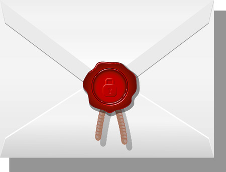 Envelope sealed with wax. Vector illustration on white background. eps 10のイラスト素材