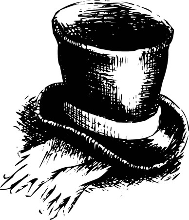 Top hat and gloves. Vector illustration on a white. eps 10のイラスト素材