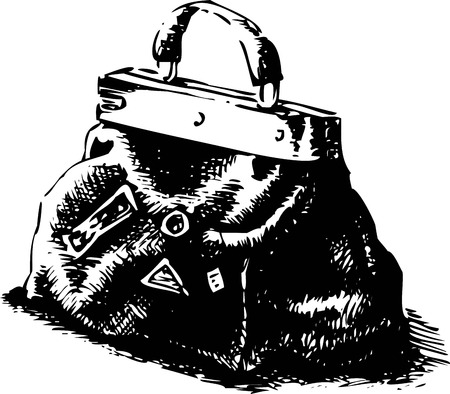 Old road bag. Vector illustration on a white. eps 10のイラスト素材