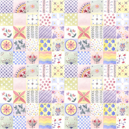 Watercolor seamless pattern. Painted by hand.