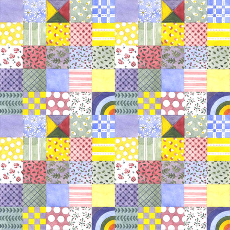 Watercolor seamless pattern. Painted by hand.