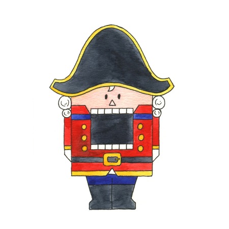 Nutcracker. Watercolor illustration on a white backgroundの写真素材