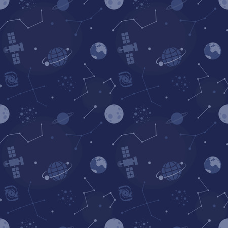 Blue space seamless patternの写真素材