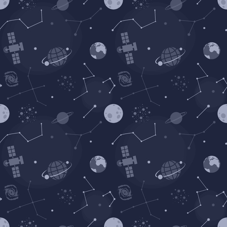 Seamless dark space patternの写真素材