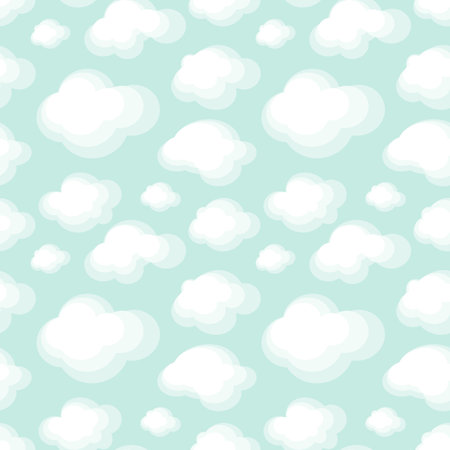 Light seamless background with cloudsの写真素材