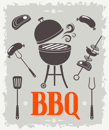 BBQ poster. Vector illustration, eps 10.のイラスト素材