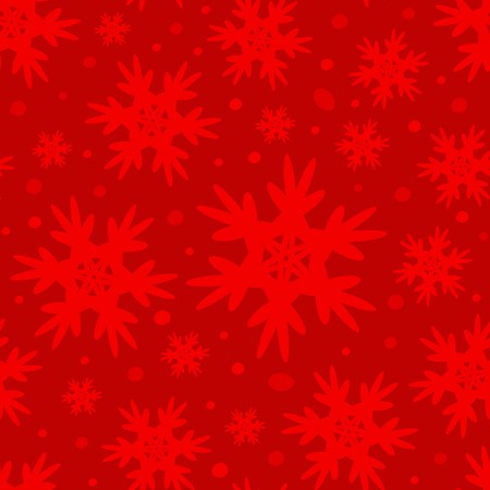 Winter red seamless pattern with snowflakesの写真素材