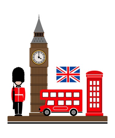 London city. Vector illustration with London symbols. Eps 10のイラスト素材