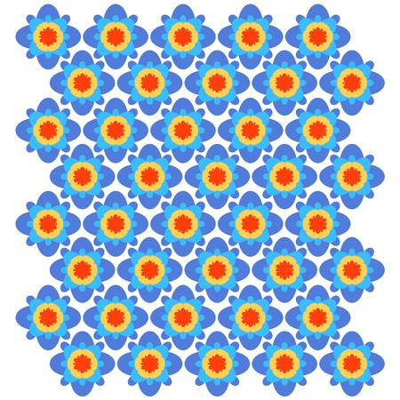 Blue, orange, red geometric ornament. Seamless vector pattern. Eps 10のイラスト素材