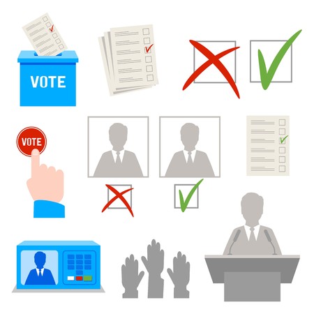 Elections. Set of themed vector icons. Eps 10のイラスト素材