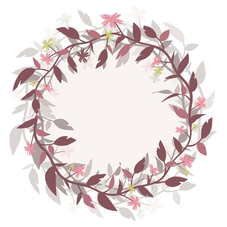 Round frame wreath. Vector image isolated from the background. Eps 10のイラスト素材