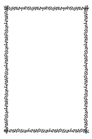 Rectangular flower frame. Black silhouette isolated from background. Vector. Eps 10のイラスト素材