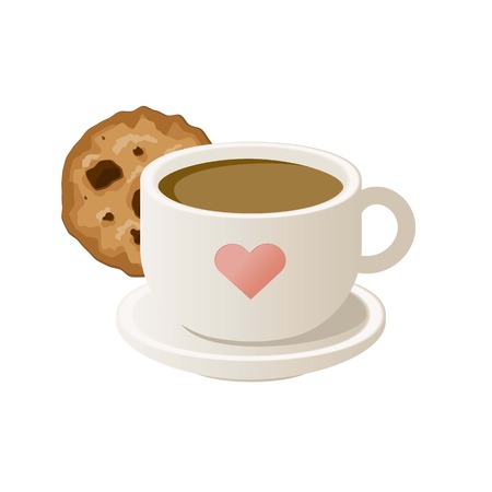 Cup of coffee with cookies. Vector illustration. Eps 10のイラスト素材