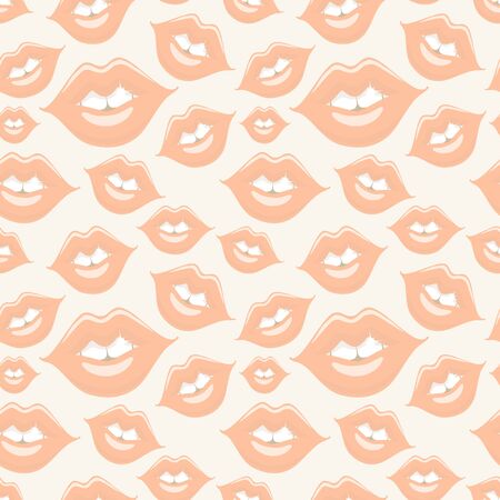 Glamorous seamless pattern with red female mouths.の写真素材