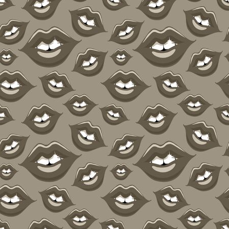 Glamorous seamless pattern with red female mouths.の写真素材