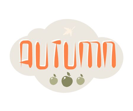 Vector element for design with the inscription "Autumn". Eps 10のイラスト素材