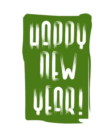 Green banner Happy New Year! Vector image.のイラスト素材