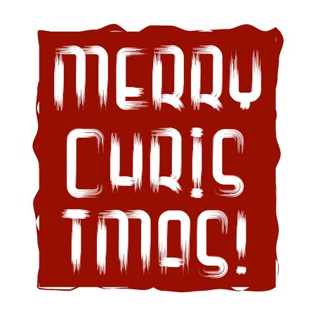 Red banner Merry Christmas! Isolated vector image.のイラスト素材