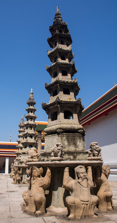 7-storey pagoda at Wat Pho Thailandの写真素材