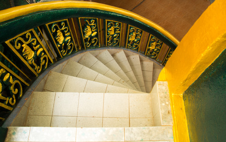 Spiral staircase retro style at thaliandの写真素材