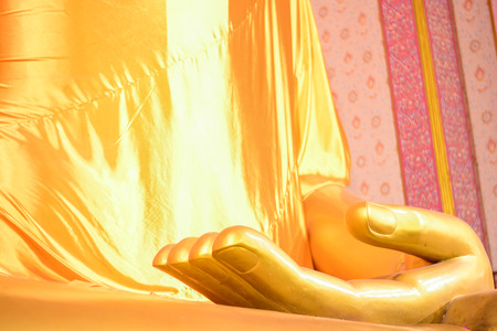 Focus  finger  Buddha statue  in the Thailandの写真素材
