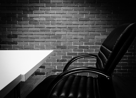 Workplace office wall and dark backgroundの写真素材