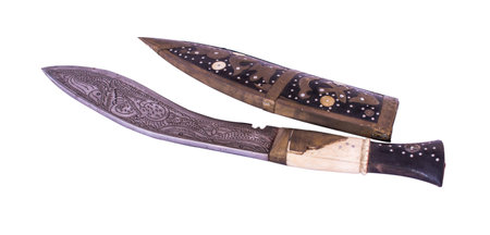 Isolated antique knife on white background