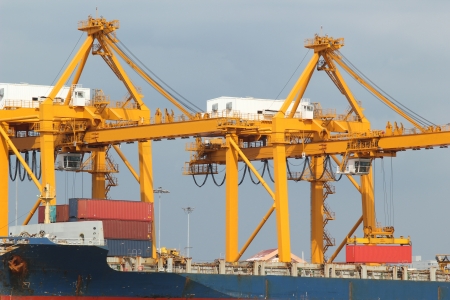 Transport dock ship import and export.の写真素材