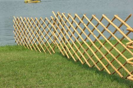  A bamboo fence is a temporary barrier  The solid wood  I know that this is a field of its own の写真素材