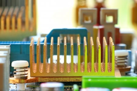 Computer circuit boards and components. Connection to work.の写真素材