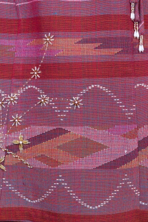 Thailand is made of hand-woven cotton fabric. Are most commonly used in the Northeast of Thailand.の写真素材