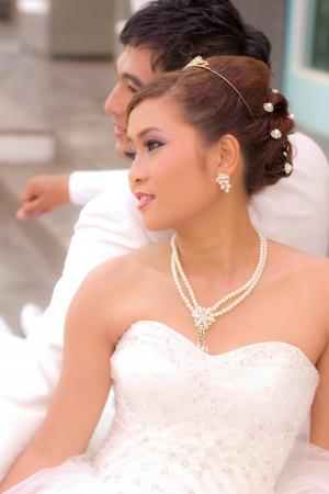 In a conventional wedding photography before the wedding actually pre-weddingの写真素材