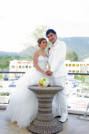 In a conventional wedding photography before the wedding actually pre-weddingの写真素材