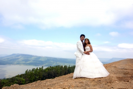 In a conventional wedding photography before the wedding actually pre-weddingの写真素材