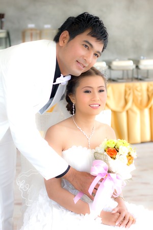 In a conventional wedding photography before the wedding actually pre-weddingの写真素材