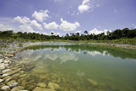 Mountain meadow and sky Khao Yai National Industrial Vehiclesの写真素材