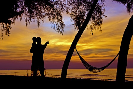 Freshwater lake in the evening sunlight Beautiful. The lifestyleの写真素材