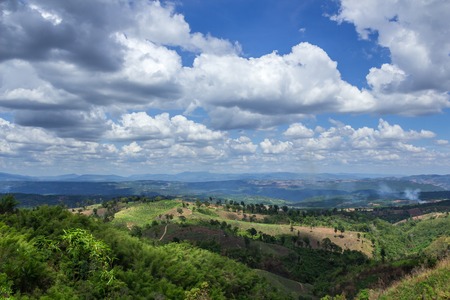 The bare mountains The cultivation of the localsの写真素材