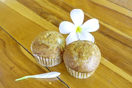 Small portable banana cake eaten on the goの写真素材
