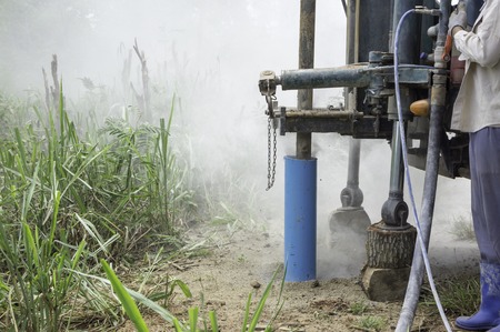Superb condition greenhouse gas Causing drought in some Asian countries, lack of water used to drill water from undergroundの写真素材