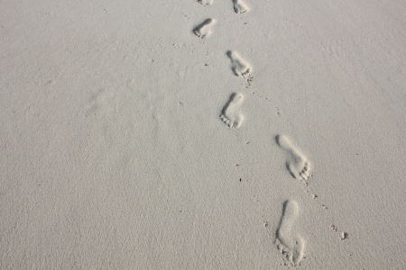 Footprints in Sandの写真素材