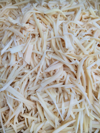 Bamboo shoots are cut into small pieces.の写真素材