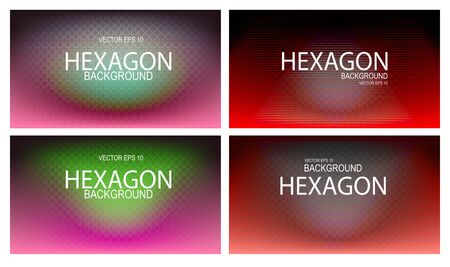 Hexagon small space on the colorful characters and content.のイラスト素材